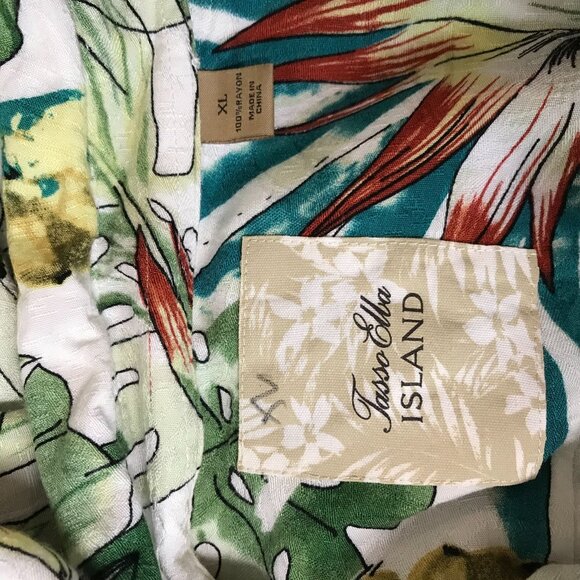 TASSO ELBA ISLAND - MEN'S XL - FLORAL HAWAIIAN SHORT SLEEVE BUTTON UP SHIRT - Picture 4 of 4